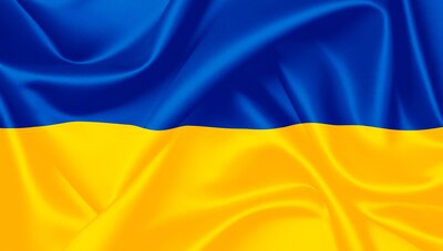 Darstellung der ukrainischen Flagge in blau und gelb